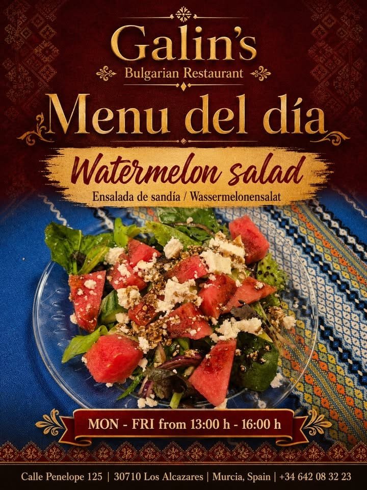 🍉 Fresh, light and perfect for lunch – Watermelon salad at Galin’s Bulgarian Restaurant!