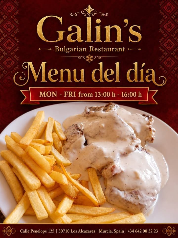 🍽 Menu del día at Galin’s Bulgarian Restaurant!
