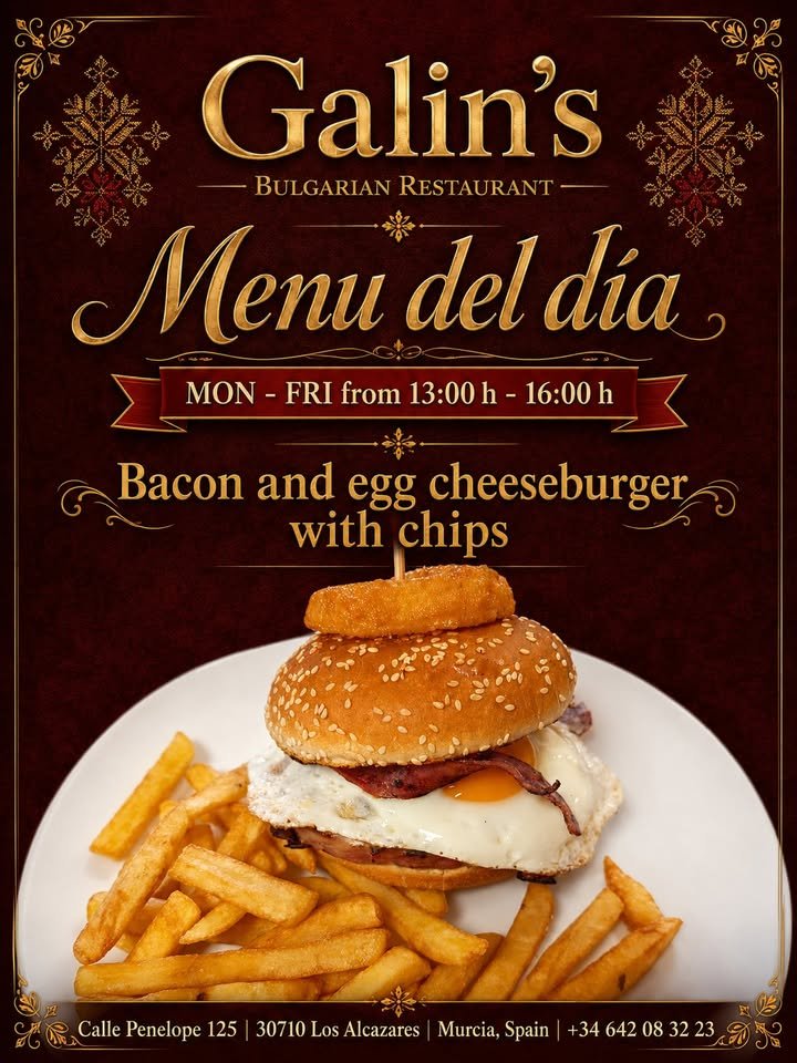 🍽 Menu del día at Galin’s Bulgarian Restaurant – homemade lunch in Los Alcázares!