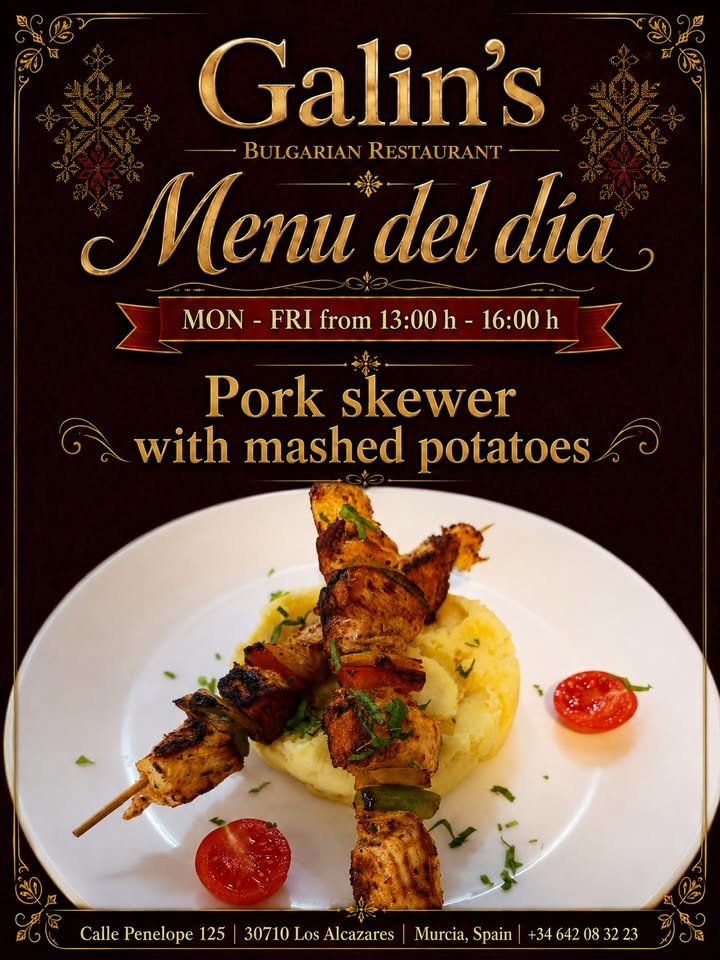 🍽 Menu del día at Galin’s Bulgarian Restaurant – homemade lunch in Los Alcázares!