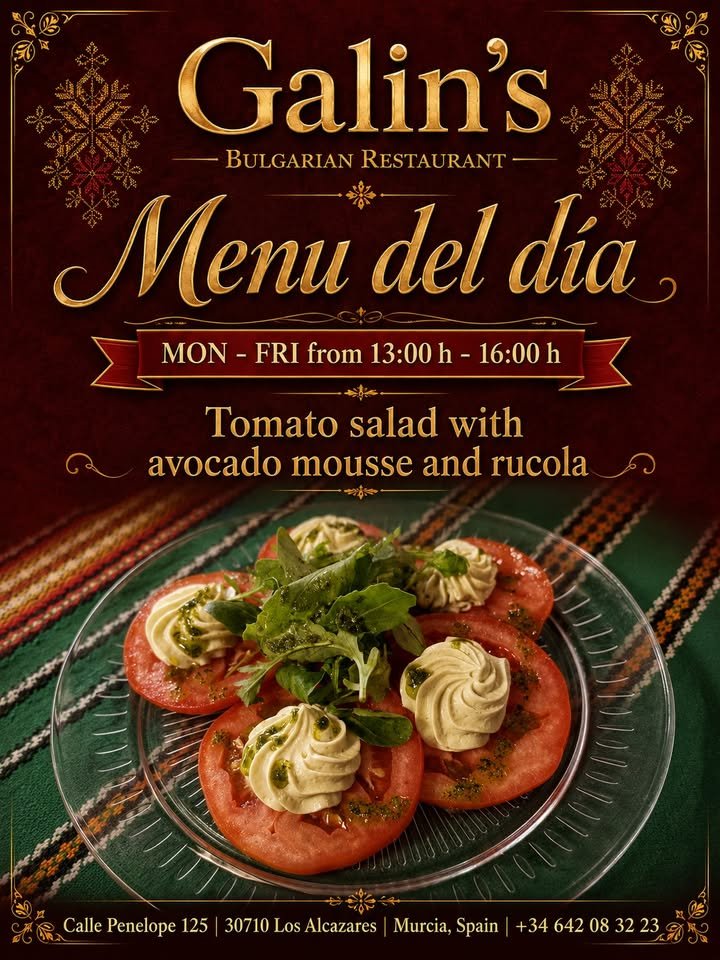 🍽 Menu del día at Galin’s Bulgarian Restaurant – homemade lunch in Los Alcázares!