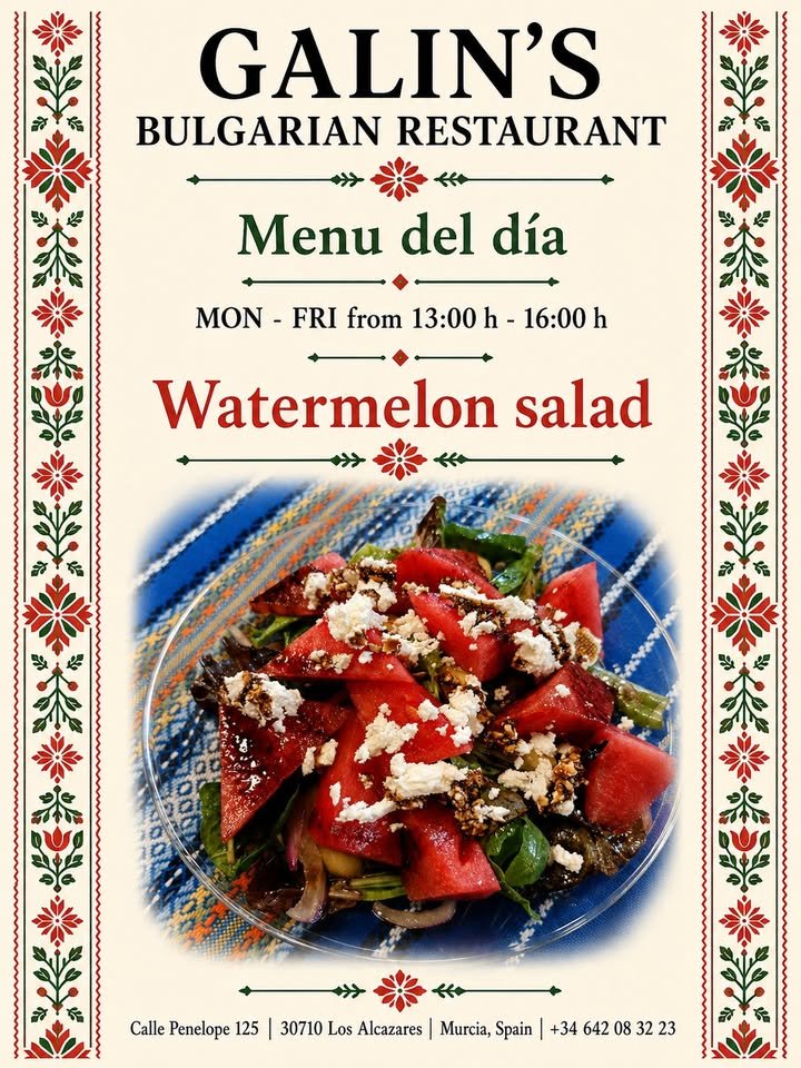 🍽 Menu del día at Galin’s Bulgarian Restaurant – homemade lunch in Los Alcázares!