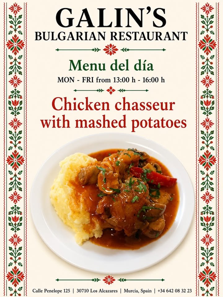 🍽 Menu del día at Galin’s Bulgarian Restaurant – homemade lunch in Los Alcázares!